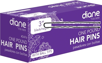 HAIR PINS 3"  BLACK 1LB BOX 